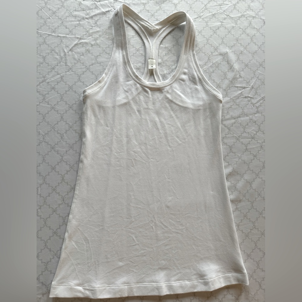 Lululemon Athletica Fitted White Tank Top with Racerback